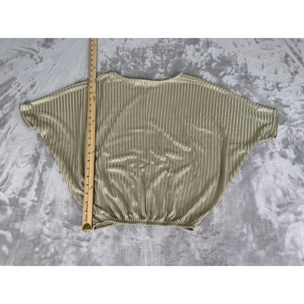 Espresso Gold Metallic Ribbed Dress Shirt - Size S